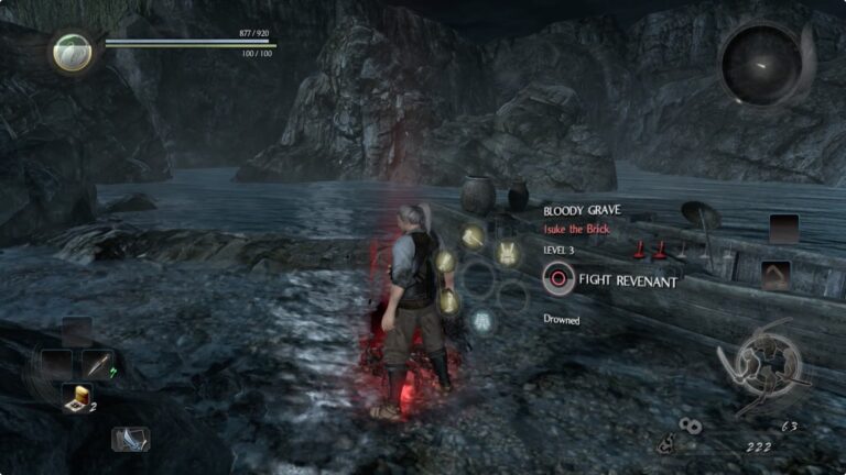 Nioh’s Bloody Graves mark spots where other players died and spawn AI enemies when activated (Courtesy Koei Tecmo)